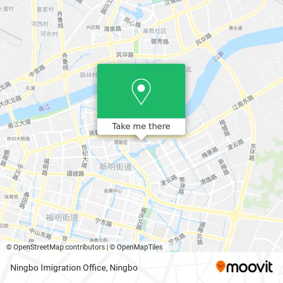Ningbo Imigration Office map