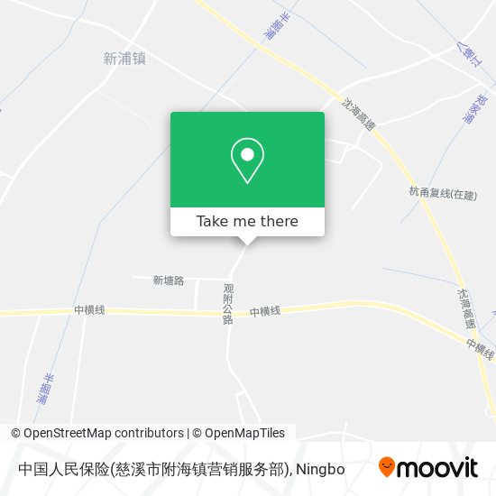 中国人民保险(慈溪市附海镇营销服务部) map