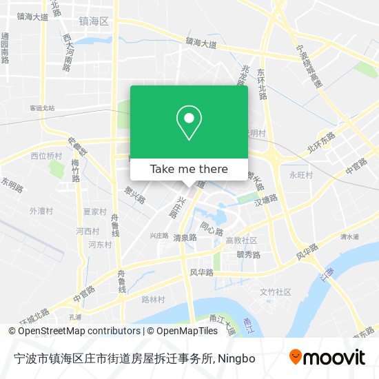 宁波市镇海区庄市街道房屋拆迁事务所 map