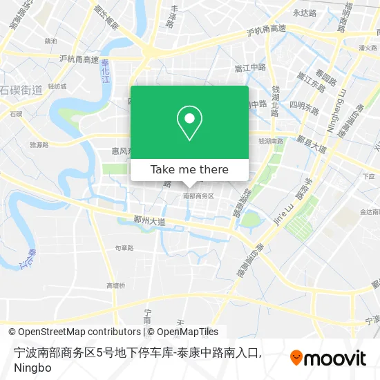 宁波南部商务区5号地下停车库-泰康中路南入口 map