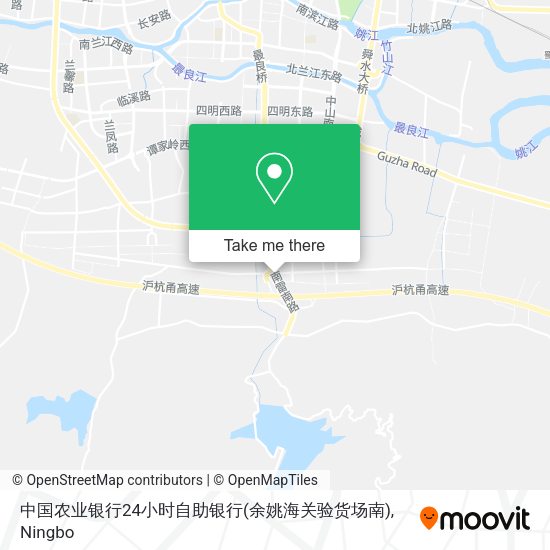 中国农业银行24小时自助银行(余姚海关验货场南) map