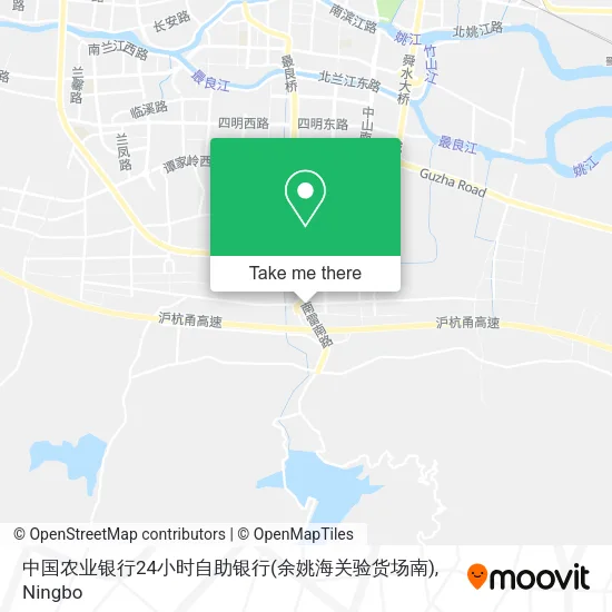 中国农业银行24小时自助银行(余姚海关验货场南) map