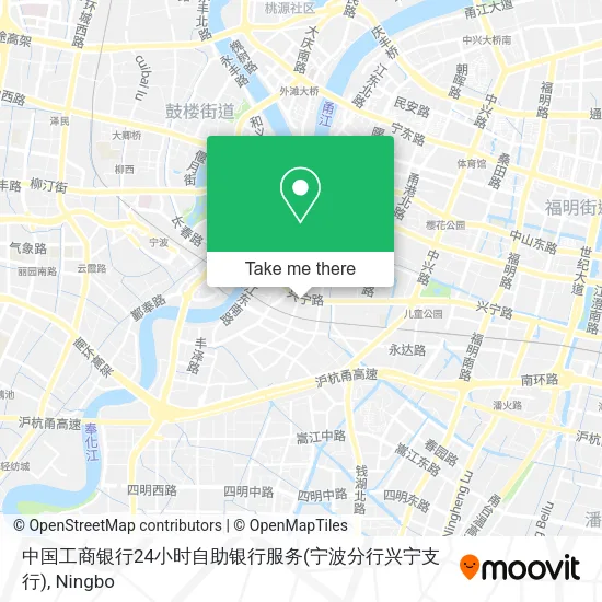 中国工商银行24小时自助银行服务(宁波分行兴宁支行) map