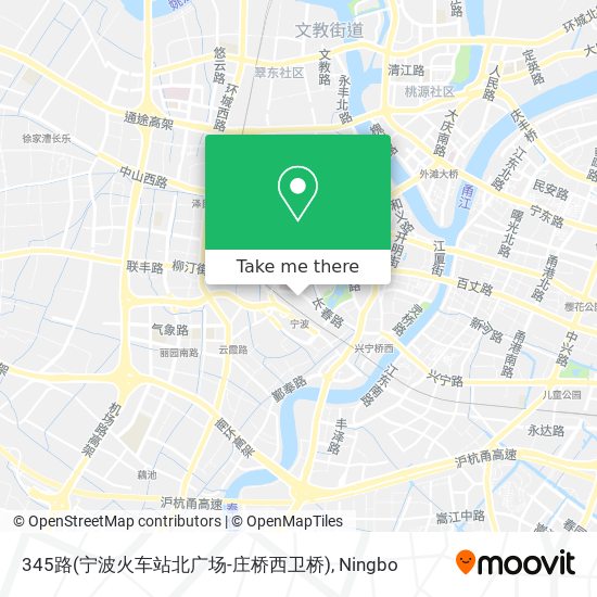 345路(宁波火车站北广场-庄桥西卫桥) map