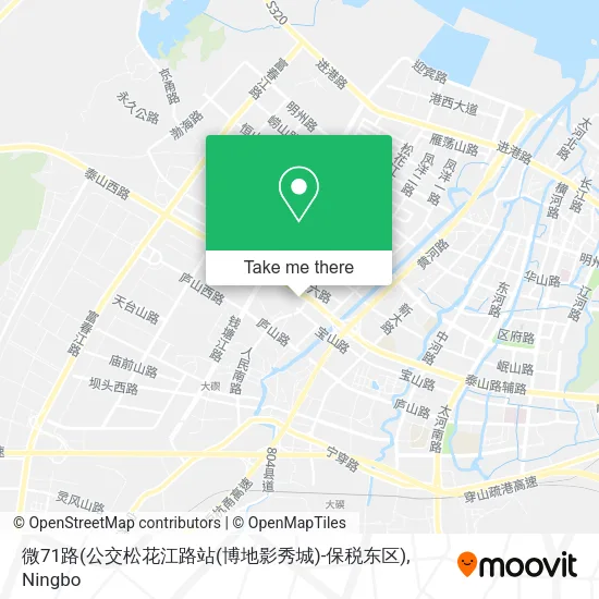 微71路(公交松花江路站(博地影秀城)-保税东区) map