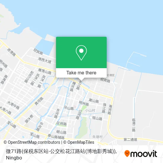 微71路(保税东区站-公交松花江路站(博地影秀城)) map