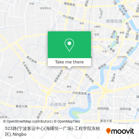 523路(宁波客运中心(海曙恒一广场)-工程学院东校区) map