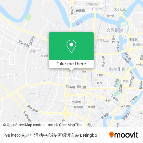 98路(公交老年活动中心站-河姆渡车站) map