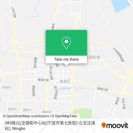 383路(公交骆驼中心站(宁波市第七医院)-公交汶溪站) map
