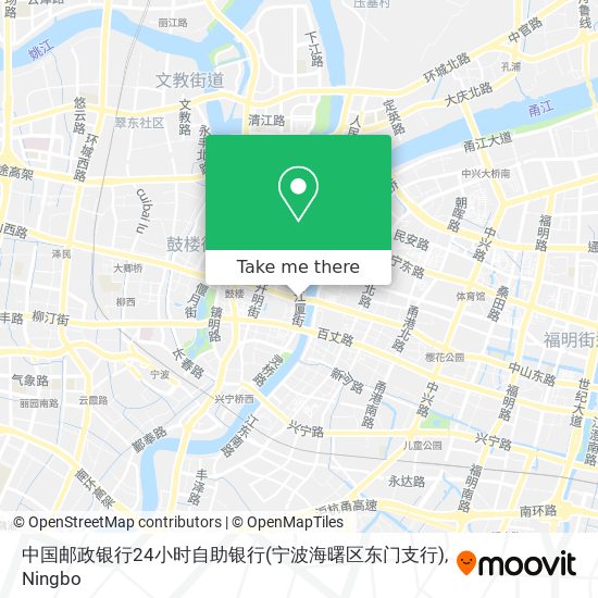中国邮政银行24小时自助银行(宁波海曙区东门支行) map
