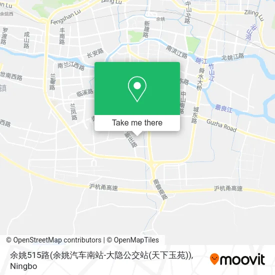 余姚515路(余姚汽车南站-大隐公交站(天下玉苑)) map