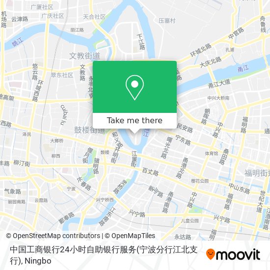 中国工商银行24小时自助银行服务(宁波分行江北支行) map