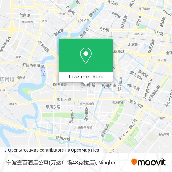 宁波壹百酒店公寓(万达广场48克拉店) map