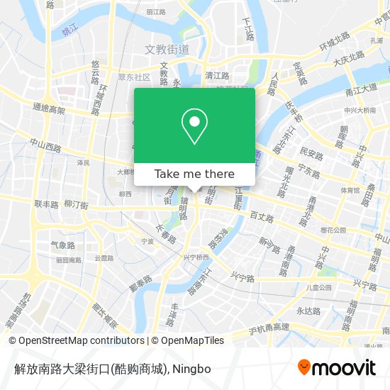 解放南路大梁街口(酷购商城) map