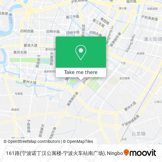 161路(宁波诺丁汉公寓楼-宁波火车站南广场) map