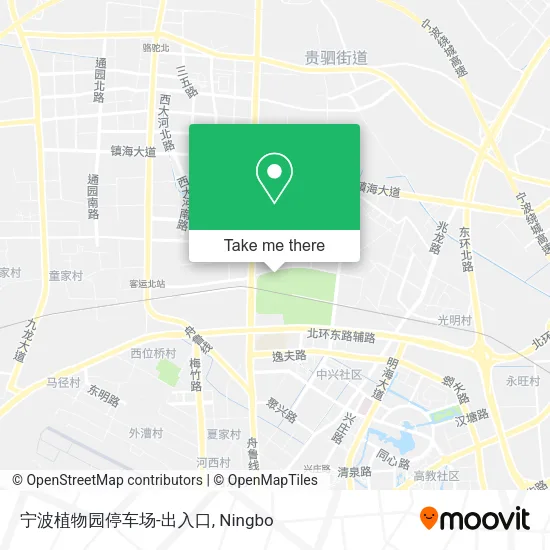 宁波植物园停车场-出入口 map