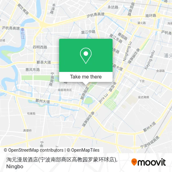 淘元漫居酒店(宁波南部商区高教园罗蒙环球店) map