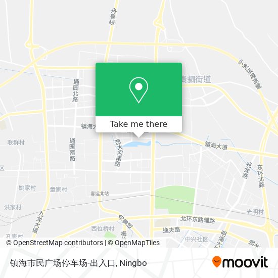 镇海市民广场停车场-出入口 map