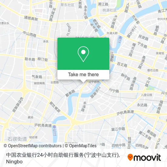 中国农业银行24小时自助银行服务(宁波中山支行) map