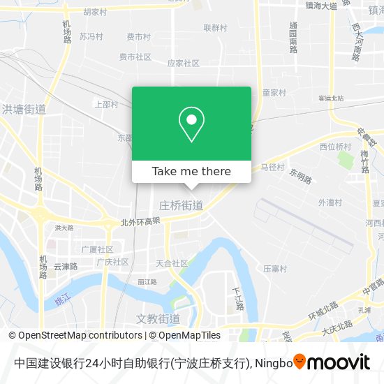 中国建设银行24小时自助银行(宁波庄桥支行) map