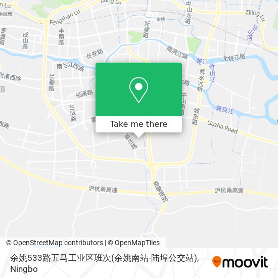 余姚533路五马工业区班次(余姚南站-陆埠公交站) map