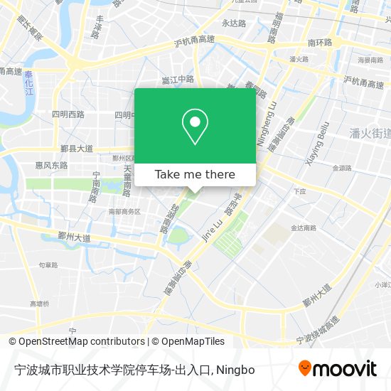 宁波城市职业技术学院停车场-出入口 map