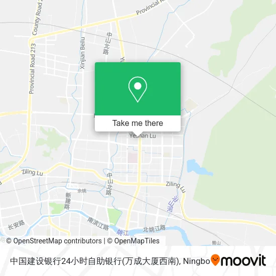 中国建设银行24小时自助银行(万成大厦西南) map