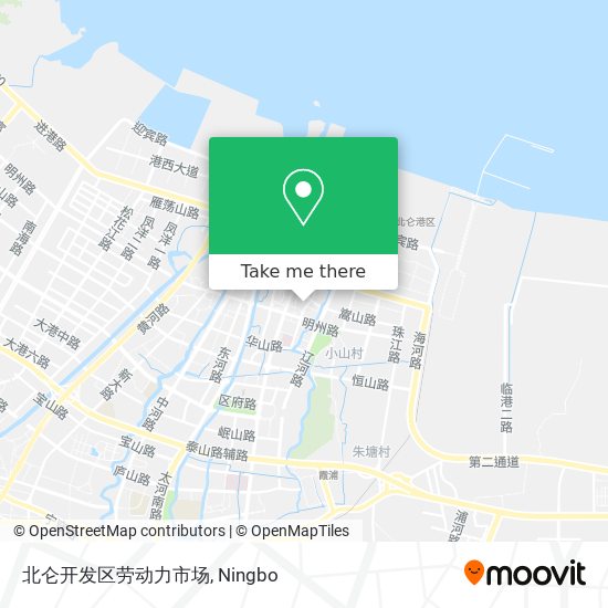 北仑开发区劳动力市场 map