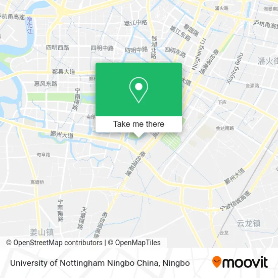 University of Nottingham Ningbo China map