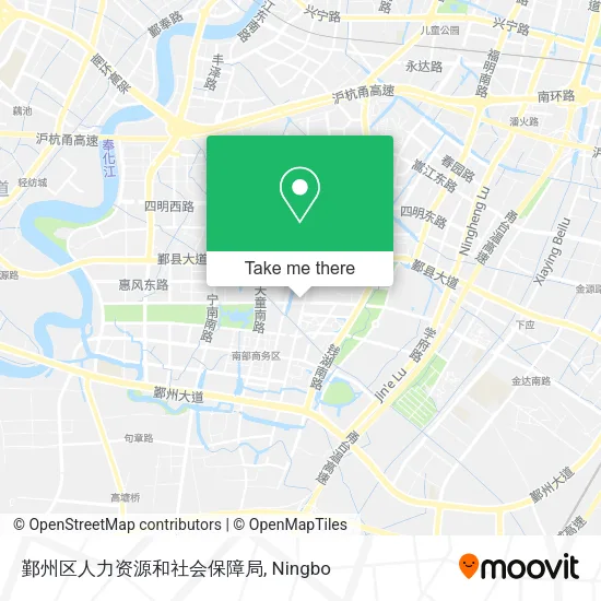 鄞州区人力资源和社会保障局 map