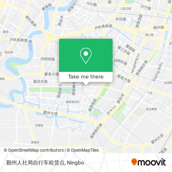 鄞州人社局自行车租赁点 map