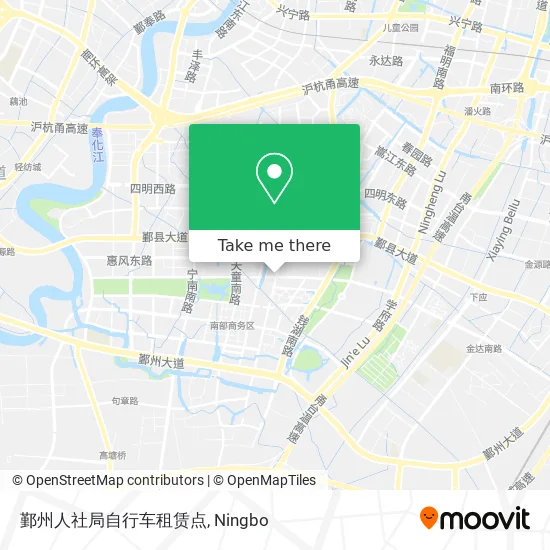 鄞州人社局自行车租赁点 map