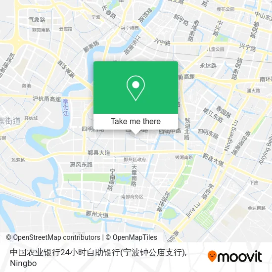 中国农业银行24小时自助银行(宁波钟公庙支行) map