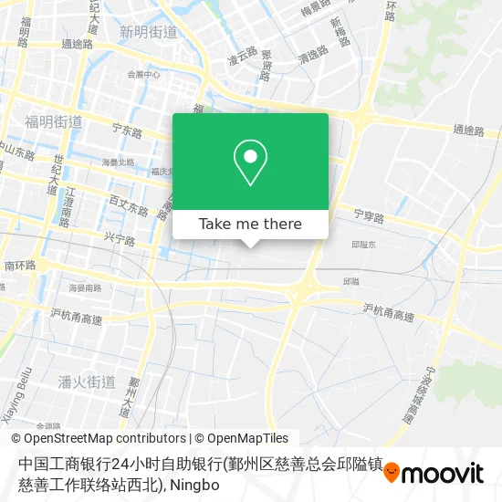 中国工商银行24小时自助银行(鄞州区慈善总会邱隘镇慈善工作联络站西北) map