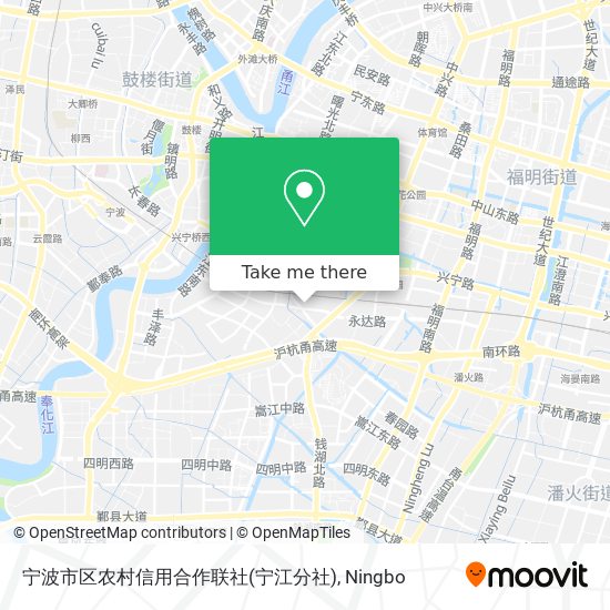 宁波市区农村信用合作联社(宁江分社) map