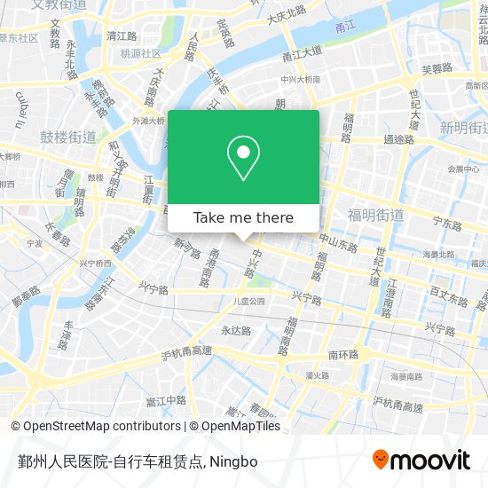 鄞州人民医院-自行车租赁点 map