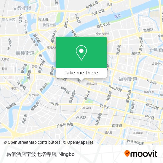 易佰酒店宁波七塔寺店 map