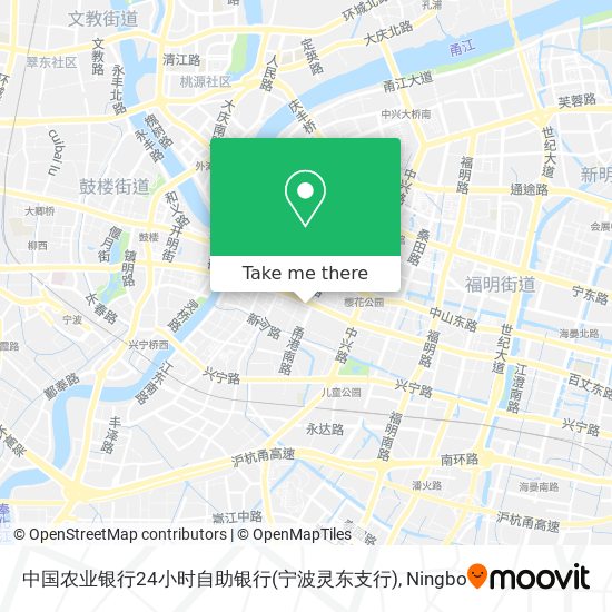 中国农业银行24小时自助银行(宁波灵东支行) map