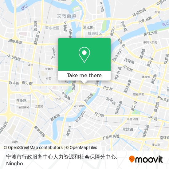 宁波市行政服务中心人力资源和社会保障分中心 map