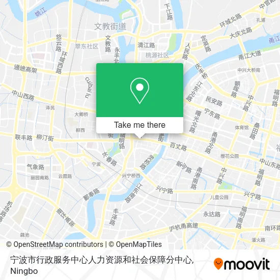 宁波市行政服务中心人力资源和社会保障分中心 map