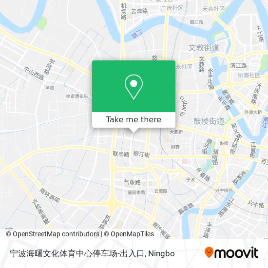 宁波海曙文化体育中心停车场-出入口 map