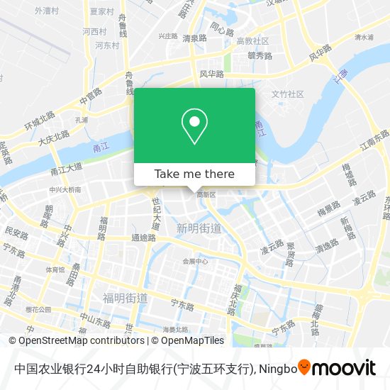 中国农业银行24小时自助银行(宁波五环支行) map