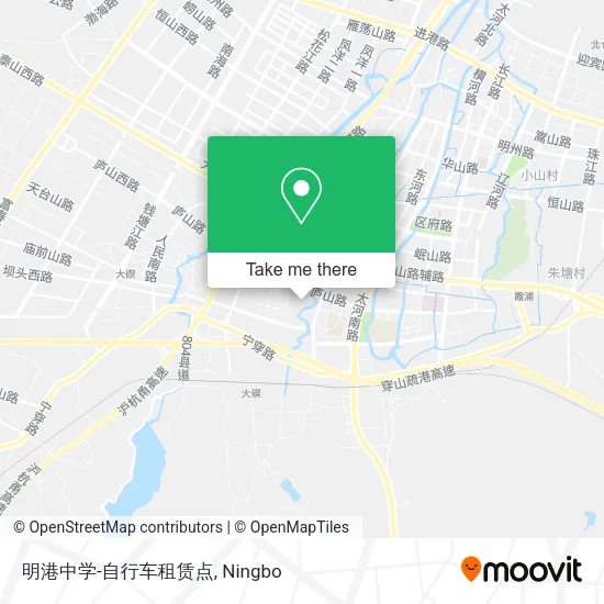 明港中学-自行车租赁点 map