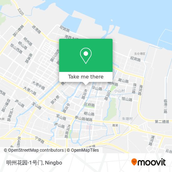 明州花园-1号门 map