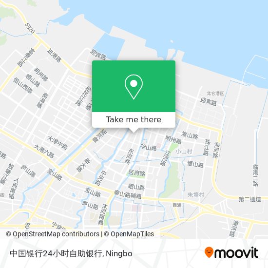 中国银行24小时自助银行 map