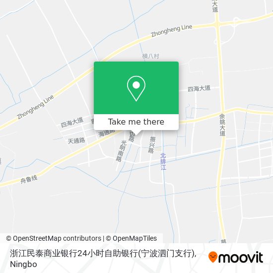 浙江民泰商业银行24小时自助银行(宁波泗门支行) map
