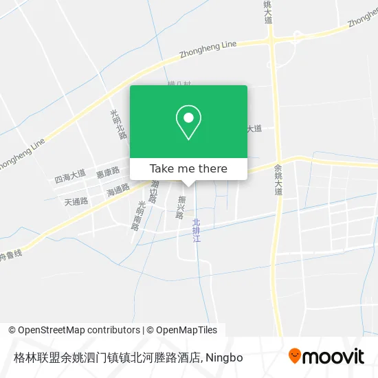 格林联盟余姚泗门镇镇北河塍路酒店 map