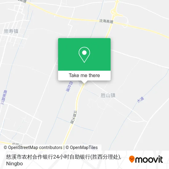 慈溪市农村合作银行24小时自助银行(胜西分理处) map