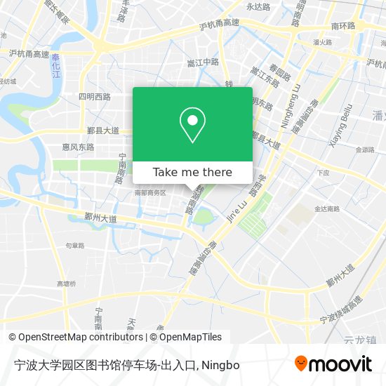 宁波大学园区图书馆停车场-出入口 map