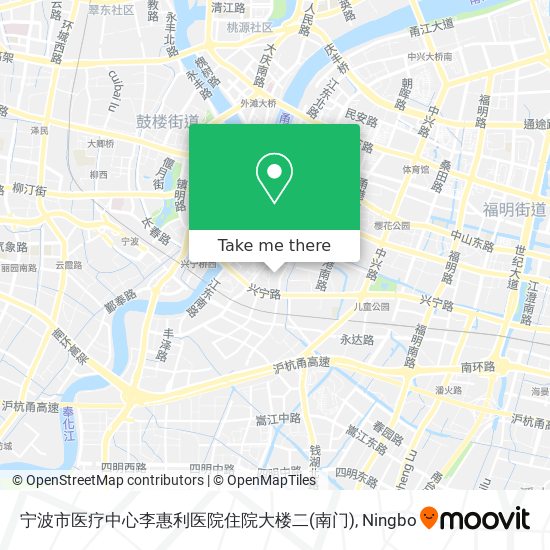宁波市医疗中心李惠利医院住院大楼二(南门) map